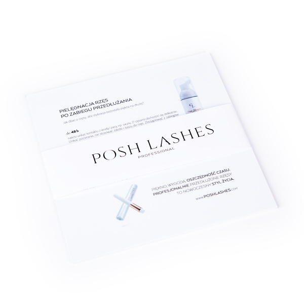 POSH LASHES INFORMATION CARD: “CARING OF EYELASH EXTENSION”